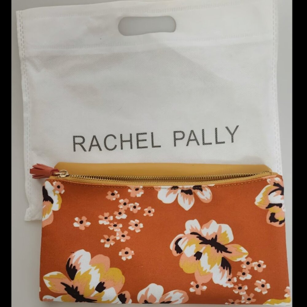Rachel Pally Reversible Orange Floral Blossom Fold Over Clutch 12"x10"